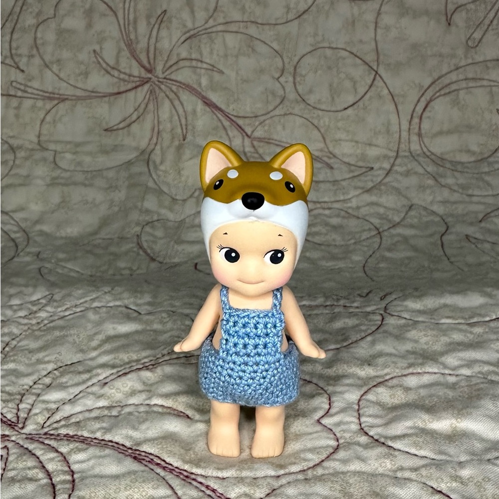 Sonny Angel crochet LIGHT BLUE overalls